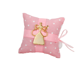 Μπομπονιέρα ροζ μαξιλάρι με νεράιδα